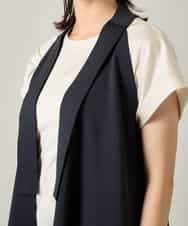 RKBJE01360 HIROKO KOSHINO(ヒロココシノ) コンパクトデザインジレ ブラック
