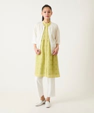 RLBFD34410 HIROKO BIS GRANDE(ヒロコ ビス グランデ) 【大きいサイズ】アイレット刺繍フレンチスリーブチュニックブラウス /洗える アイボリー