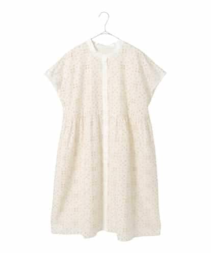 RLBFD34410 HIROKO BIS GRANDE 【大きいサイズ】アイレット刺繍フレンチスリーブチュニックブラウス /洗える