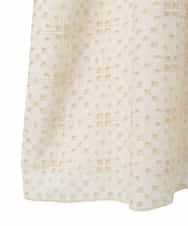 RLBFD34410 HIROKO BIS GRANDE(ヒロコ ビス グランデ) 【大きいサイズ】アイレット刺繍フレンチスリーブチュニックブラウス /洗える アイボリー