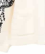 RLFAE56490 HIROKO BIS GRANDE(ヒロコ ビス グランデ) 【大きいサイズ】ペイズリー刺繍ニットカーディガン アイボリー