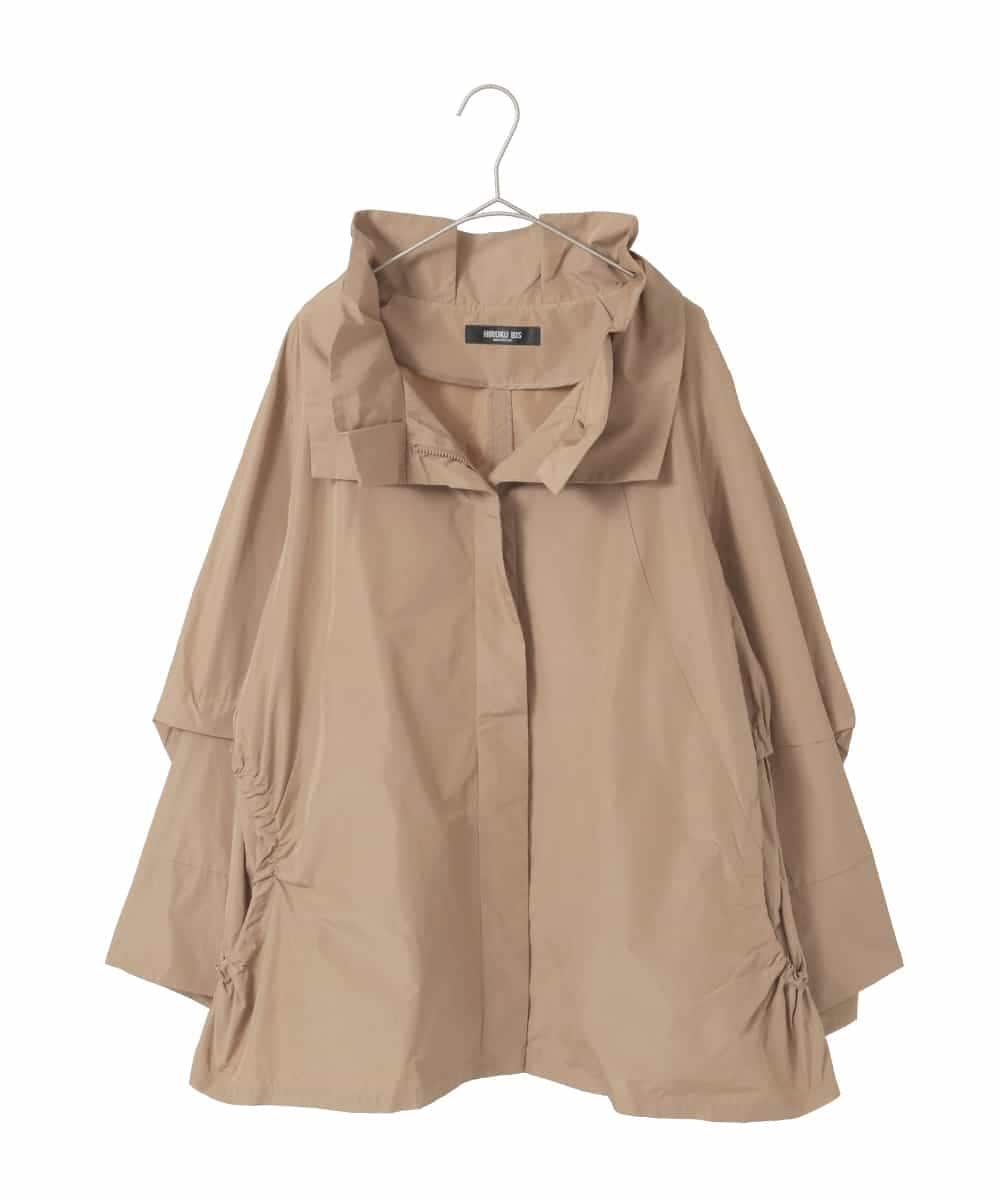 RLJLE01410 HIROKO BIS GRANDE(ヒロコ ビス グランデ) 【大きいサイズ】ライトタフタシャーリングデザインブルゾン /洗える ベージュ