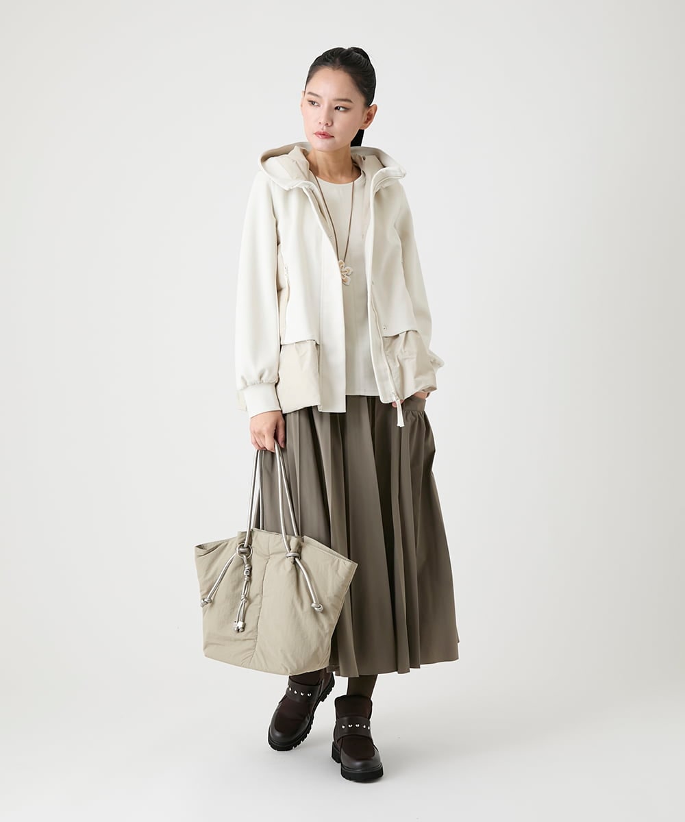 RLKAG10280 HIROKO BIS GRANDE(ヒロコ ビス グランデ) 【大きいサイズ】ストレッチダンボールドッキングプルオーバー /洗える アイボリー