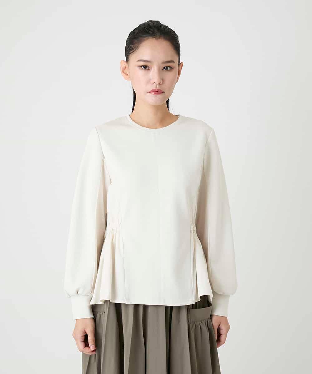 RLKAG10280 HIROKO BIS GRANDE(ヒロコ ビス グランデ) 【大きいサイズ】ストレッチダンボールドッキングプルオーバー /洗える アイボリー