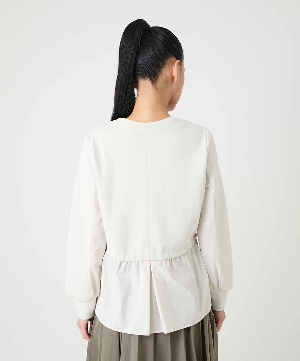 RLKAG10280 HIROKO BIS GRANDE(ヒロコ ビス グランデ) 【大きいサイズ】ストレッチダンボールドッキングプルオーバー /洗える アイボリー