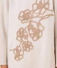 RLKAI51390 HIROKO BIS GRANDE(ヒロコ ビス グランデ) 【大きいサイズ/先行予約】フラワー刺繍切り替えデザインチュニック アイボリー