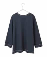 RLKED22210 HIROKO BIS GRANDE(ヒロコ ビス グランデ) 【大きいサイズ】サボテン刺繍コットンTシャツ /洗える ネイビー