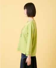 RLKED22210 HIROKO BIS GRANDE(ヒロコ ビス グランデ) 【大きいサイズ】サボテン刺繍コットンTシャツ /洗える ネイビー