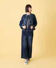 RLKED22210 HIROKO BIS GRANDE(ヒロコ ビス グランデ) 【大きいサイズ】サボテン刺繍コットンTシャツ /洗える ネイビー