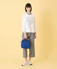 RLKED22210 HIROKO BIS GRANDE(ヒロコ ビス グランデ) 【大きいサイズ】サボテン刺繍コットンTシャツ /洗える ネイビー