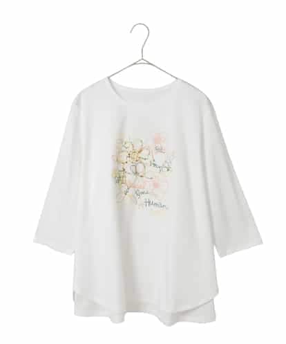 RLKED23250  【大きいサイズ】フローラルタイポTシャツ /洗える