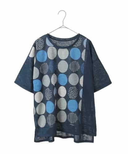 RLKGE35230 HIROKO BIS GRANDE 【大きいサイズ】カラフルパターンドットTシャツ /洗濯機で洗える