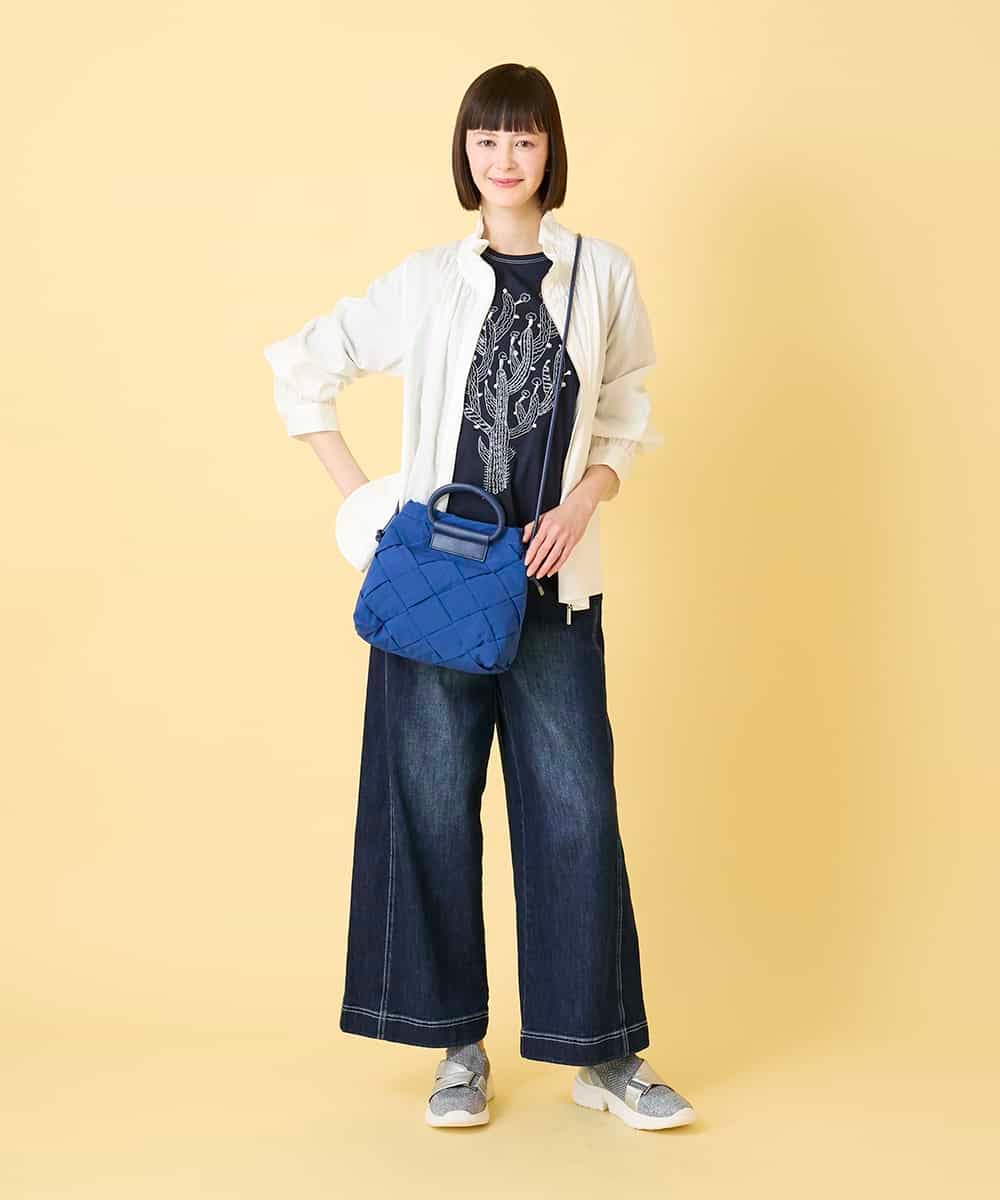 RLLED12270 HIROKO BIS GRANDE(ヒロコ ビス グランデ) 【大きいサイズ】ステッチポイントストレッチデニムパンツ /洗濯機で洗える ネイビー