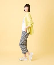 RLLED16290 HIROKO BIS GRANDE(ヒロコ ビス グランデ) 【大きいサイズ】ストライプクロップドパンツ /洗える ネイビー