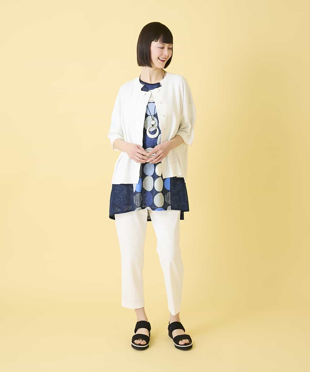 RLLGE55210 HIROKO BIS GRANDE(ヒロコ ビス グランデ) 【大きいサイズ】エアリーフィット2WAYストレッチパンツ ホワイト