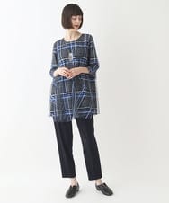 RMQJW81200 HIROKO BIS GRANDE(ヒロコ ビス グランデ) 【大きいサイズ】リラックステーパードパンツ /洗濯機で洗える ネイビー
