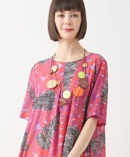 RP2GA03090 HIROKO BIS(ヒロコ ビス) マーブル樹脂サークル二連ネックレス ベージュ