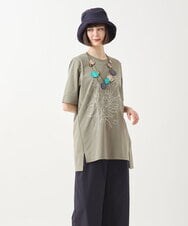 RP2GA03090 HIROKO BIS(ヒロコ ビス) マーブル樹脂サークル二連ネックレス ベージュ