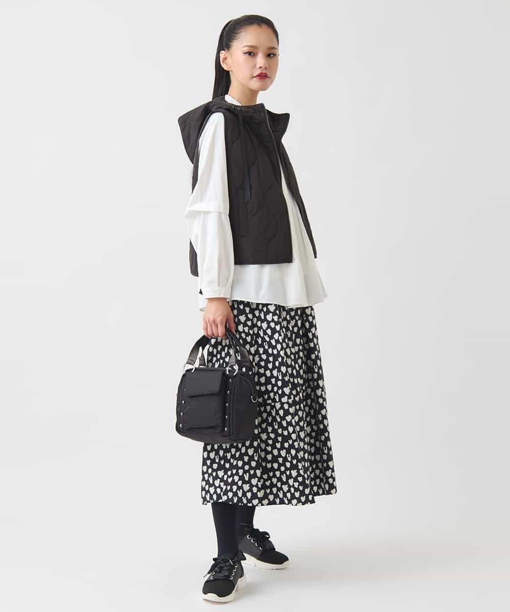 RPYAD12210 HIROKO BIS(ヒロコ ビス) キルティングフーディージレ /洗える ライトグレー