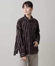 RSBAG09490 TRUNK HIROKO KOSHINO(ヒロココシノ) ストラプロゴデザインシャツ/洗える ブラック