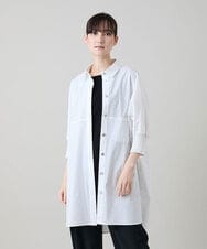 RSBGD14490 TRUNK HIROKO KOSHINO(ヒロココシノ) ビッグシルエット切り替えシャツ/洗える ホワイト
