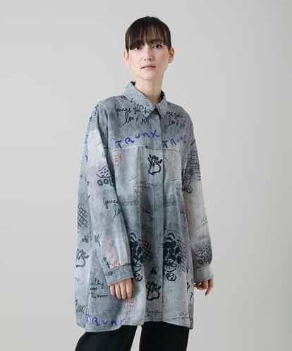 RSBGF04590 TRUNK HIROKO KOSHINO 【WEB/京王百貨店新宿店限定】デニム風アートプリントロングシャツ