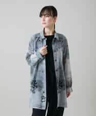 RSBGF04590 TRUNK HIROKO KOSHINO(ヒロココシノ) 【WEB/京王百貨店新宿店限定】デニム風アートプリントロングシャツ ブラック