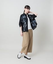 RSBHE19430 TRUNK HIROKO KOSHINO(ヒロココシノ) ヴィンテージサテンドルマンシャツ/日本製/洗える ブラック