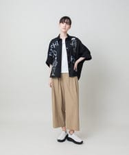 RSBHE19430 TRUNK HIROKO KOSHINO(ヒロココシノ) ヴィンテージサテンドルマンシャツ/日本製/洗える ブラック