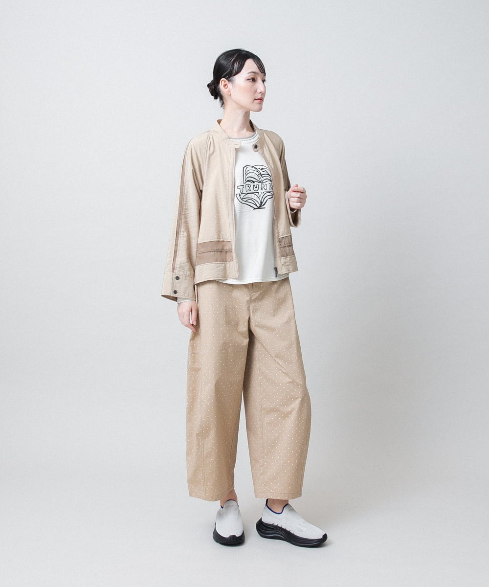 RSBJE01490 TRUNK HIROKO KOSHINO(ヒロココシノ) メッシュジョイントデザインブラウス/洗える ベージュ