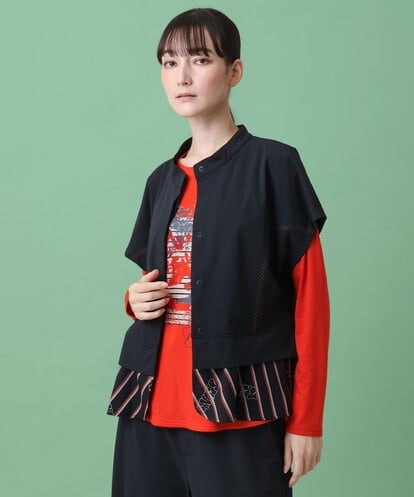 RSDAG04560 TRUNK HIROKO KOSHINO トリコットストライプジョイントベスト/洗える