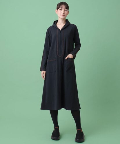 RSEAG05590 TRUNK HIROKO KOSHINO トリコットハーフジップAラインワンピース/洗える