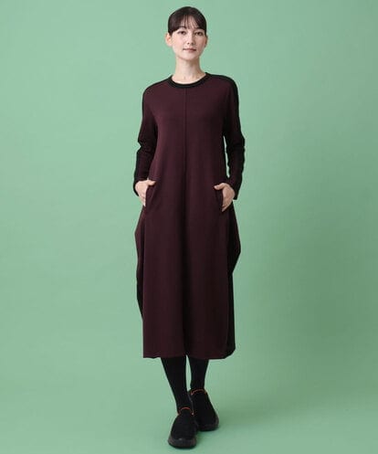 RSEAI17560 TRUNK HIROKO KOSHINO 立体デザインカットソーワンピース /日本製 /洗える