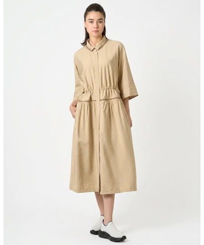 RSEJE02590 TRUNK HIROKO KOSHINO メッシュアクセントドロストワンピース/洗える