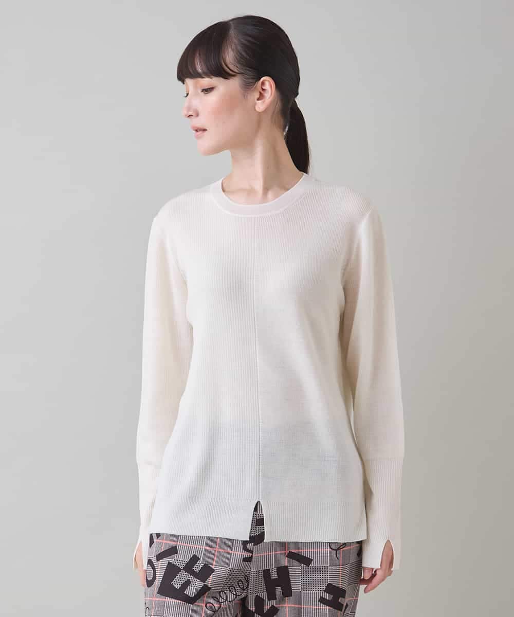 RSFAD12390 TRUNK HIROKO KOSHINO(ヒロココシノ) ウールニットプルオーバー アイボリー