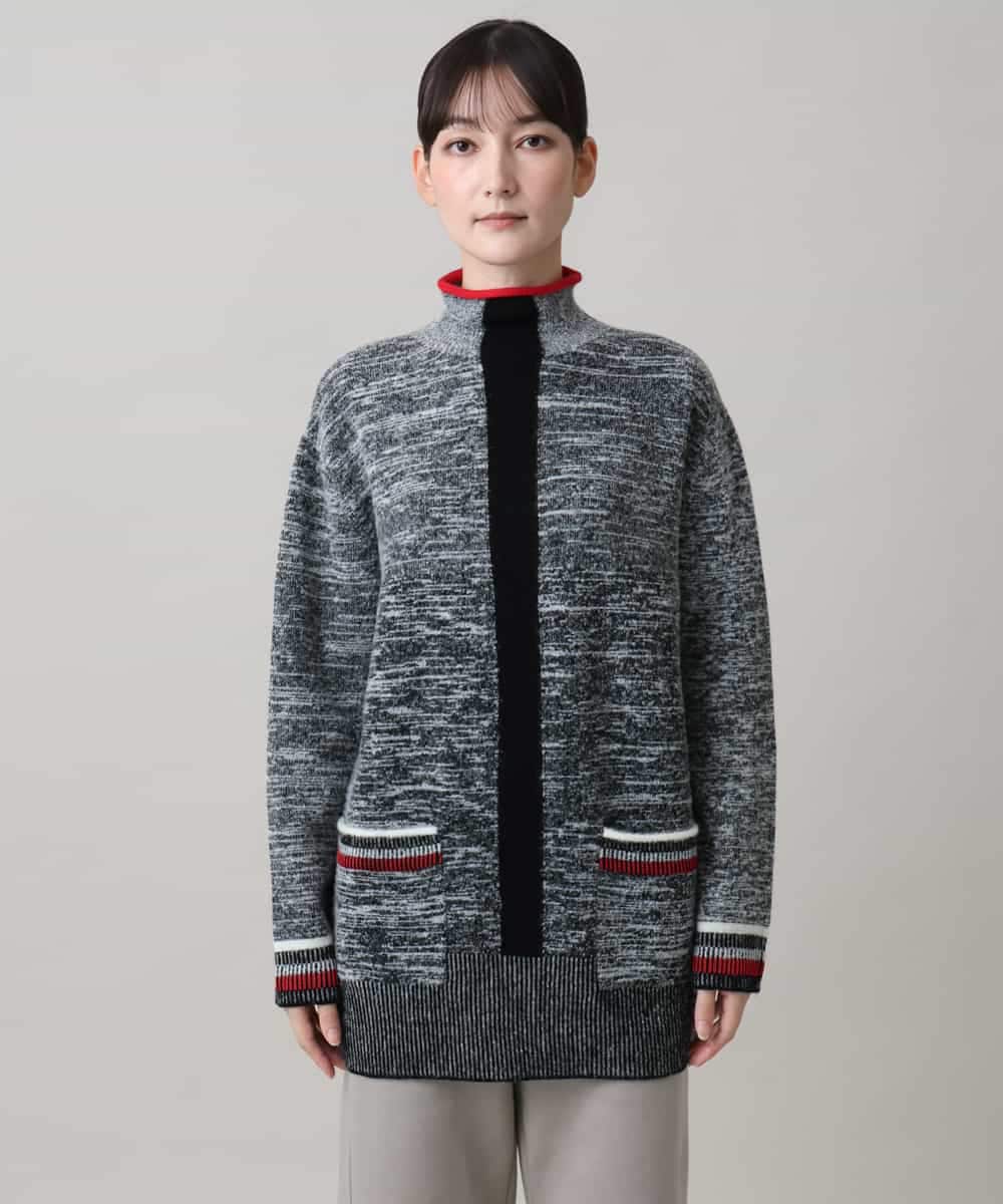 RSFAG10540 TRUNK HIROKO KOSHINO(ヒロココシノ) 杢調ハイネックニットプルオーバー ダークグレー