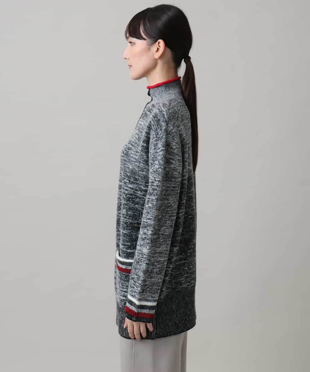RSFAG10540 TRUNK HIROKO KOSHINO(ヒロココシノ) 杢調ハイネックニットプルオーバー ダークグレー