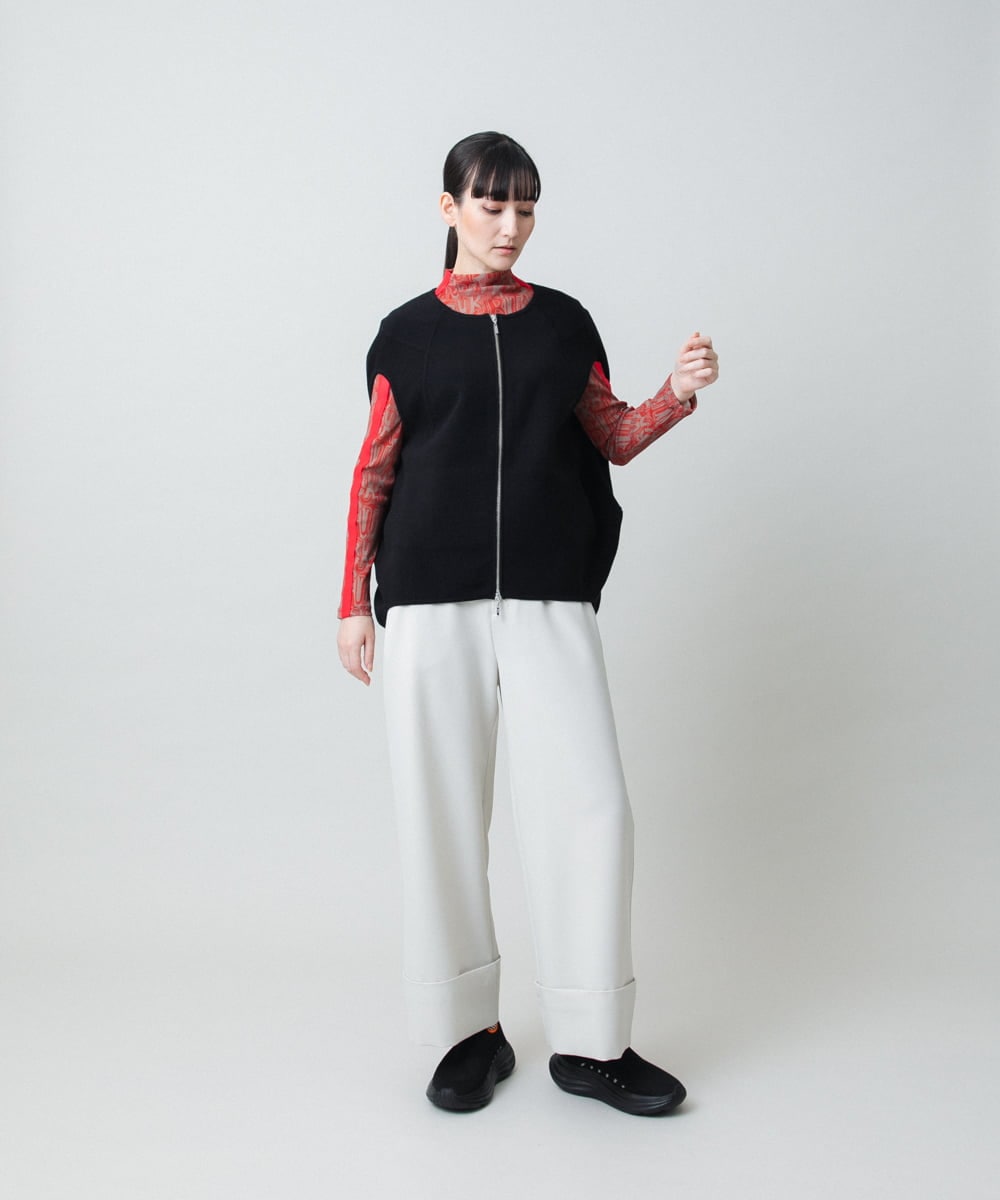 RSFCD08460 TRUNK HIROKO KOSHINO(ヒロココシノ) ミラノリブデザインニットベスト/洗える ブラック