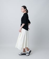 RSHIB18360 TRUNK HIROKO KOSHINO(ヒロココシノ) カーブ切り替えボリュームスカート/洗える ブラック