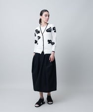 RSHIB18360 TRUNK HIROKO KOSHINO(ヒロココシノ) カーブ切り替えボリュームスカート/洗える ブラック