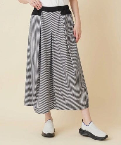 RSHIE05490 TRUNK HIROKO KOSHINO トリコットストライプスカート/洗える