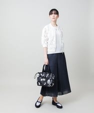 RSJHE04560 TRUNK HIROKO KOSHINO(ヒロココシノ) ロゴレースショートブルゾン/洗える ホワイト