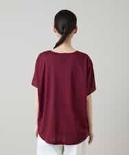 RSKGD05360 TRUNK HIROKO KOSHINO(ヒロココシノ) デニム風アートプリントカットソー/日本製/洗える レッド
