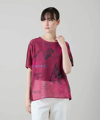 RSKGD05360 TRUNK HIROKO KOSHINO デニム風アートプリントカットソー/日本製/洗える