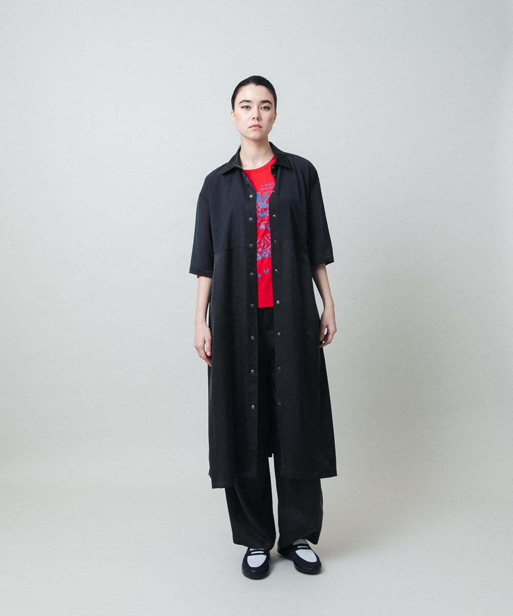 RSKGD07270 TRUNK HIROKO KOSHINO(ヒロココシノ) ウィンドウプリントカットソー/日本製/洗える レッド