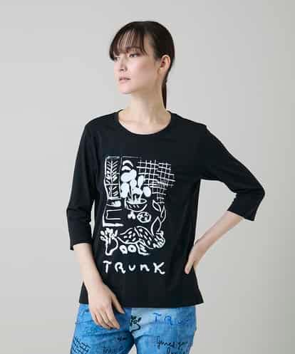 RSKGD07270 TRUNK HIROKO KOSHINO ウィンドウプリントカットソー/日本製/洗える