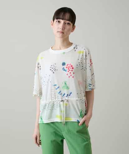 RSKGE04360 TRUNK HIROKO KOSHINO カラフルプリントシアーカットソー /洗える