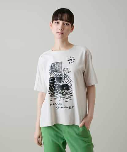 RSKGE06290 TRUNK HIROKO KOSHINO アーティスティックプリントカットソー /洗える