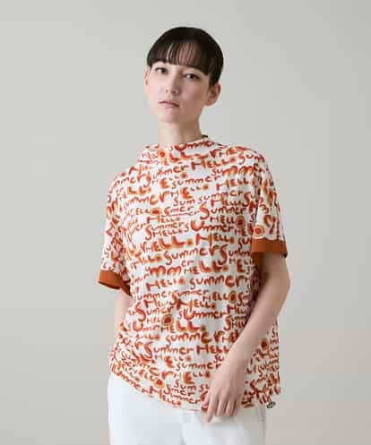 RSKGE07360 TRUNK HIROKO KOSHINO HELLO Summerロゴシアープルオーバー/日本製/洗える