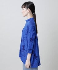 RSKGF30360 TRUNK HIROKO KOSHINO(ヒロココシノ) ドット×迷彩モチーフデザインプルオーバー /日本製/洗える ブルー